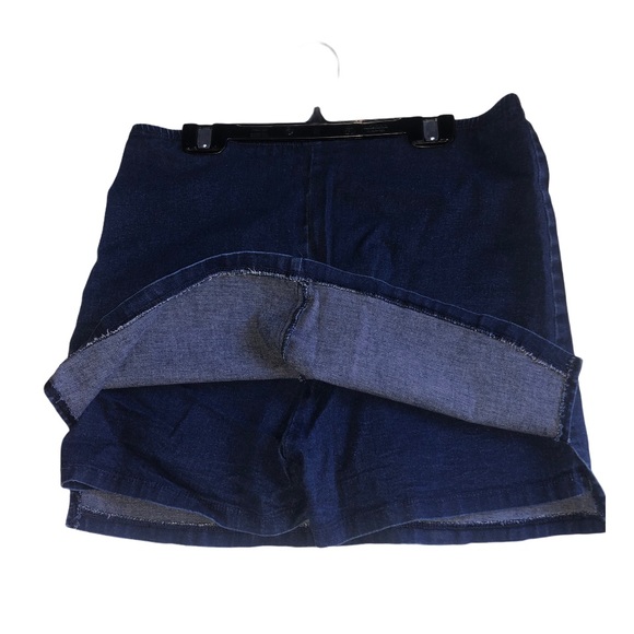 dark blue denim mini skort - Picture 7 of 9
